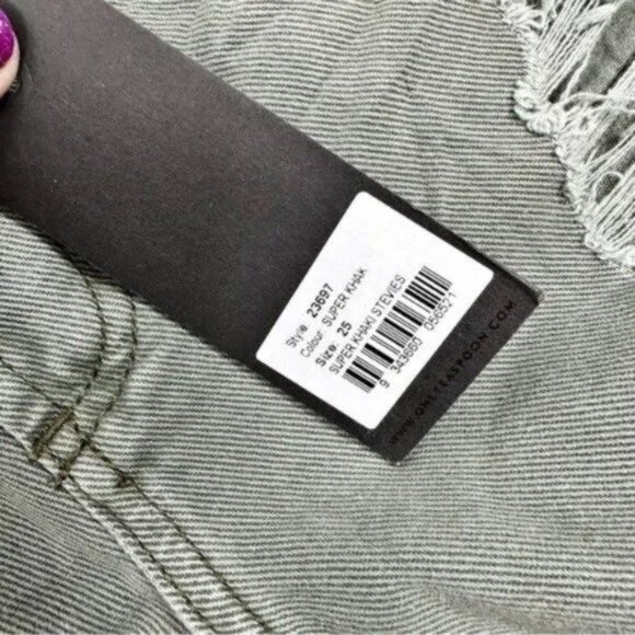 One Teaspoon Stevies Shorts Super Khaki Distressed Frayed Shorts Size 25 - Picture 4 of 7